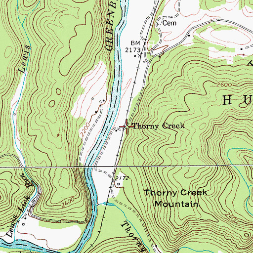 Topographic Map of Thorny Creek, WV