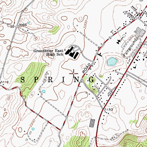 Topographic Map of Greenbrier Valley Medical Center, WV