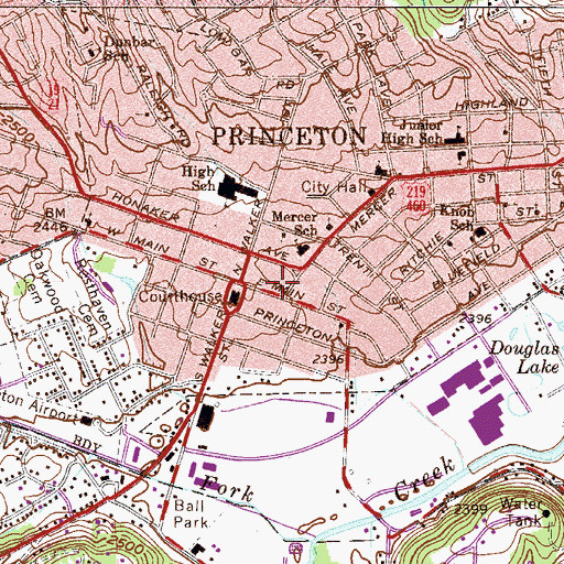 Topographic Map of Memorial Hospital (historical), WV