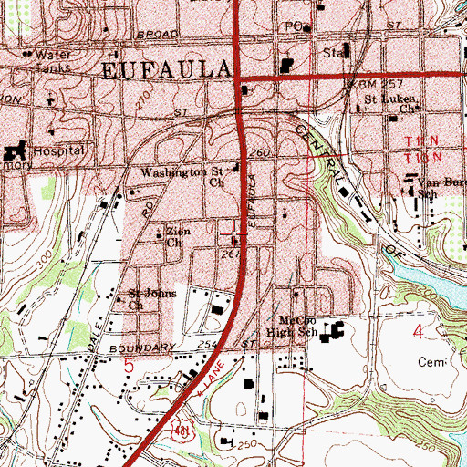 Topographic Map of Parkview Baptist Church, AL