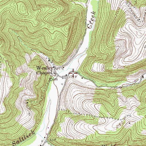 Topographic Map of Beatty School (historical), WV