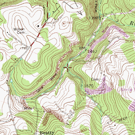 Topographic Map of Buffalo Schoolhouse (historical), WV