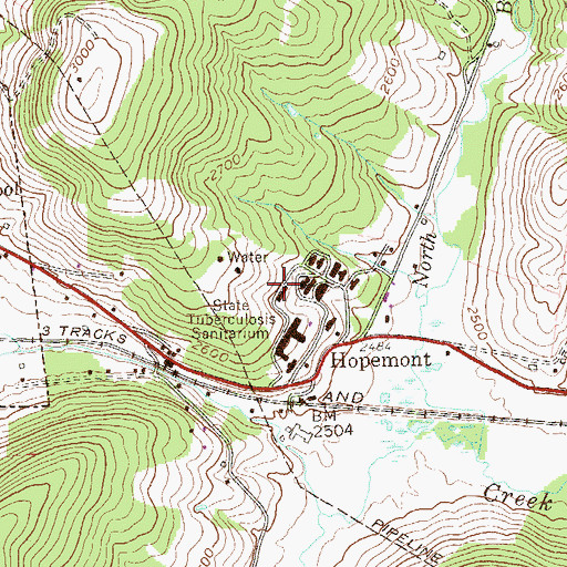 Topographic Map of Conley Hospital (historical), WV