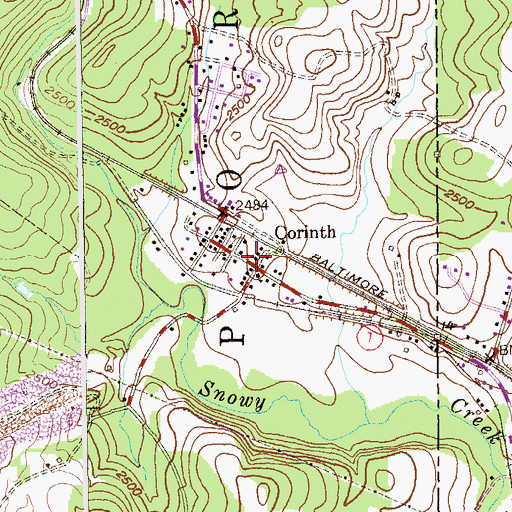 Topographic Map of Corinth United Methodist Church, WV