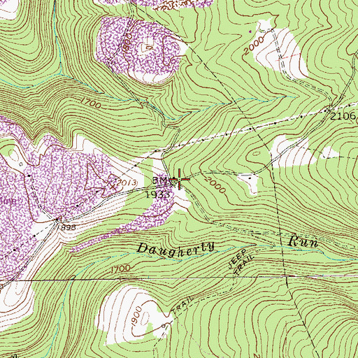 Topographic Map of Crane School (historical), WV