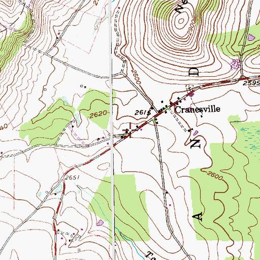 Topographic Map of Cranesville United Methodist Church, WV