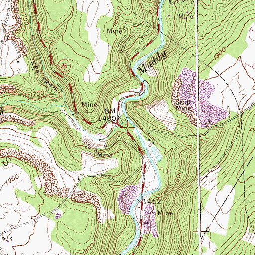 Topographic Map of Deep Hollow School (historical), WV