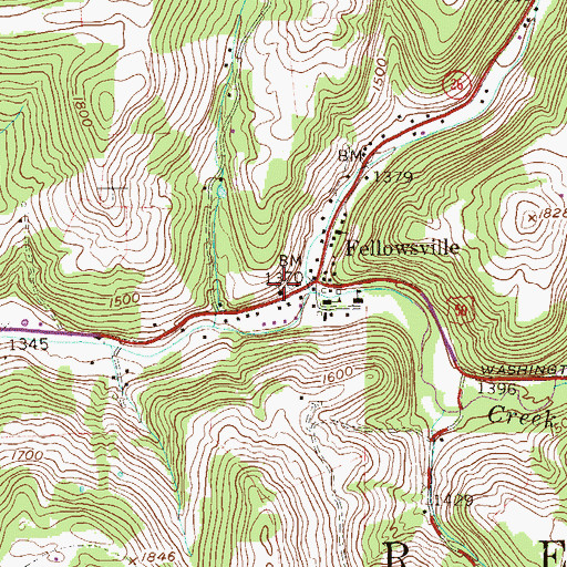Topographic Map of Fellowsville Assembly of God Church, WV