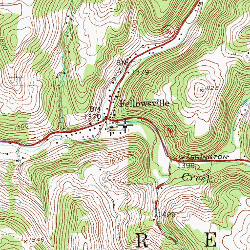 Topographic Map of Fellowsville Elementary School, WV