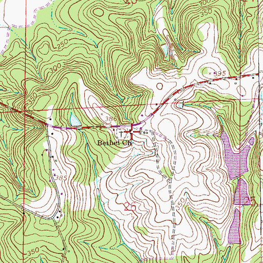 Topographic Map of Bethel United Methodist Church, AL