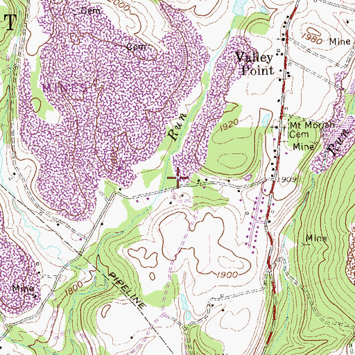 Topographic Map of Glade Meadows School (historical), WV