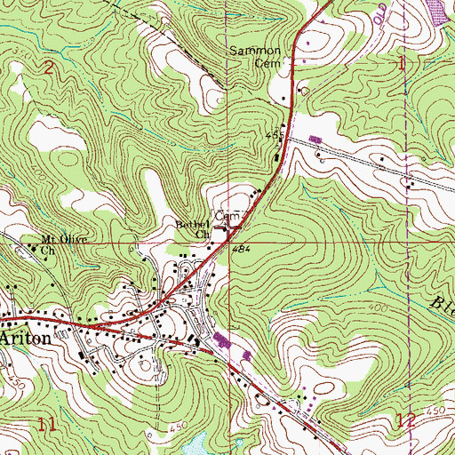 Topographic Map of Bethel Assembly of God Church, AL