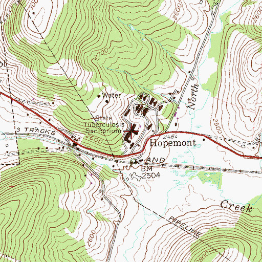 Topographic Map of Gore Hospital (historical), WV