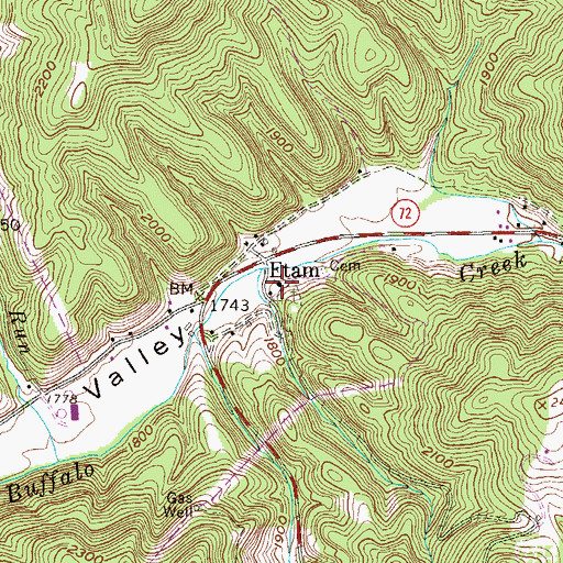 Topographic Map of Etam United Methodist Church, WV