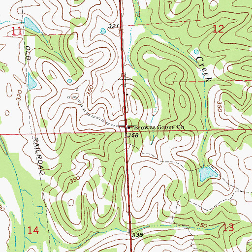 Topographic Map of Brown Grove United Methodist Church, AL