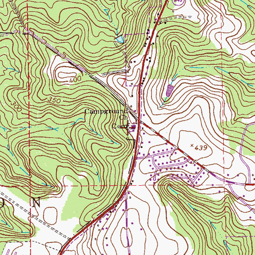 Topographic Map of Campground Baptist Church, AL