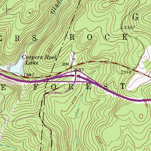 Topographic Map of Interchange 15, WV