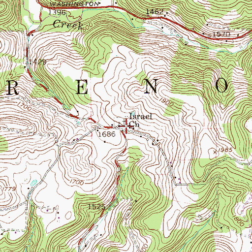 Topographic Map of Israel, WV