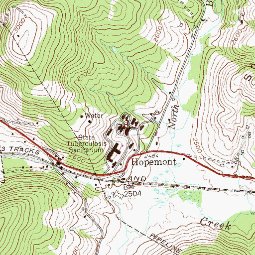 Topographic Map of Jones Hospital (historical), WV
