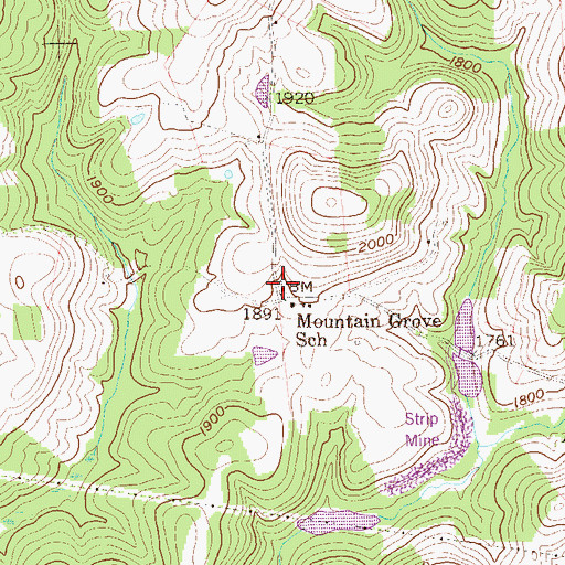 Topographic Map of Mountain Grove Church of the Brethren (historical), WV