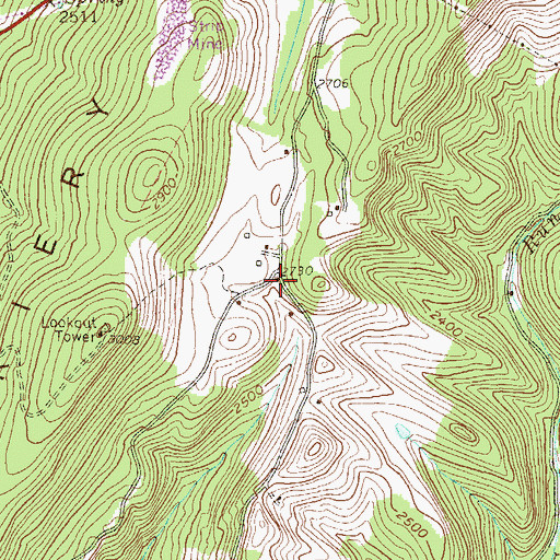 Topographic Map of Mountain Run School (historical), WV
