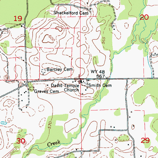 Topographic Map of David Temple Primitive Baptist Church, AL