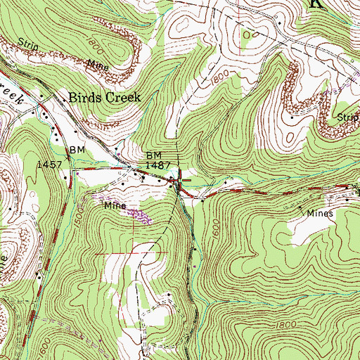 Topographic Map of Oriole (historical), WV