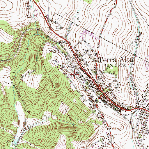 Topographic Map of Pilgrim Holiness Church, WV