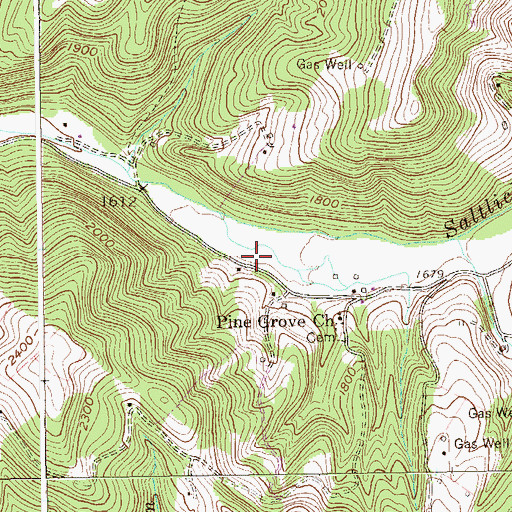 Topographic Map of Pine Grove School (historical), WV