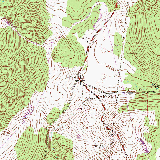 Topographic Map of Pine Run School (historical), WV
