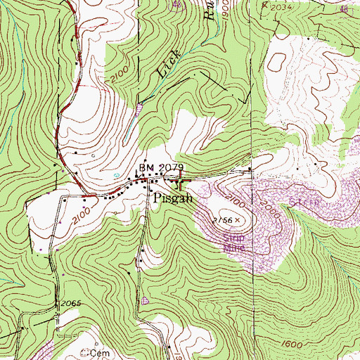 Topographic Map of Pisgah School (historical), WV