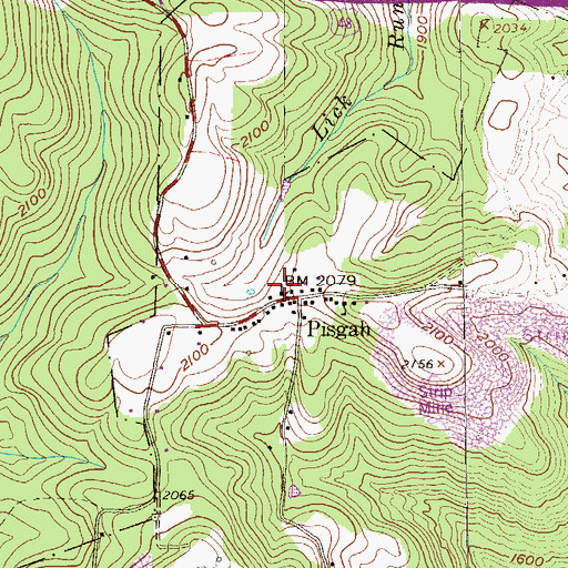 Topographic Map of Pisgah United Methodist Church, WV