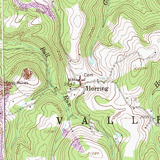 Topographic Map of Pleasant Grove Baptist Church, WV