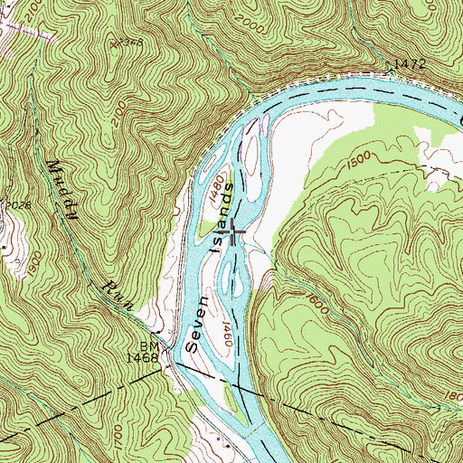 Topographic Map of Pleasant Valley Ford, WV