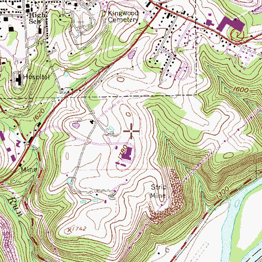 Topographic Map of Preston High School, WV