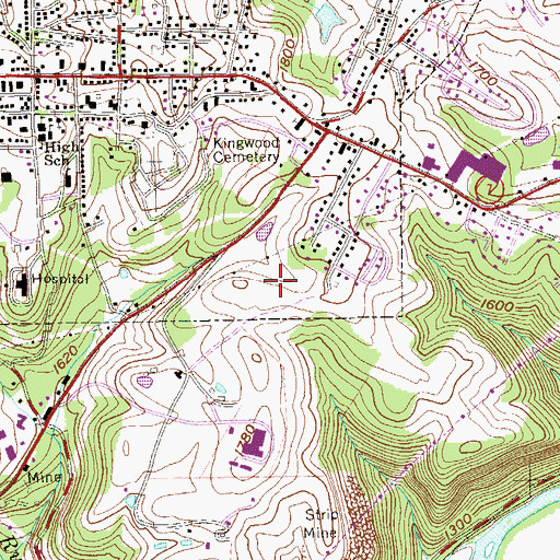 Topographic Map of Preston Memorial Hospital, WV