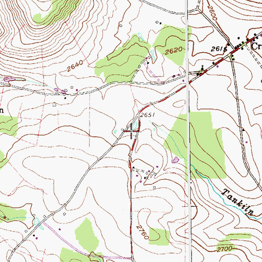 Topographic Map of Reckart Mill, WV