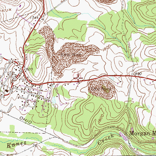 Topographic Map of Reedsville Post Office, WV
