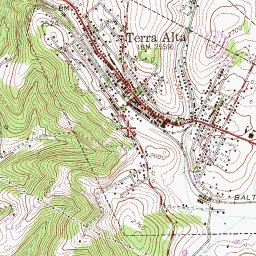 Topographic Map of Saint Mary Help of Christians Catholic Church, WV