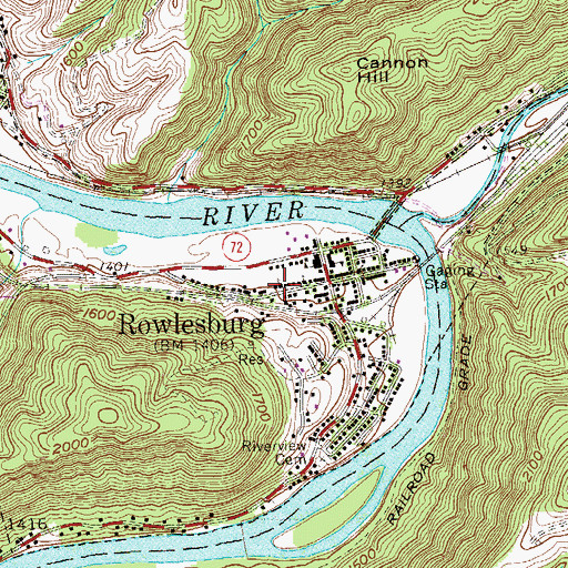 Topographic Map of Saint Philomena Catholic Church, WV