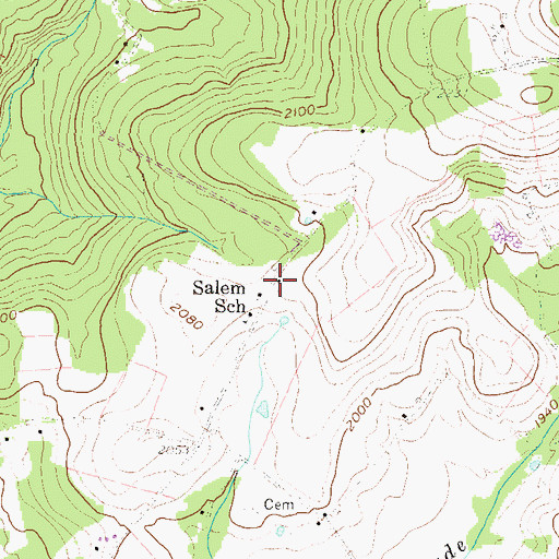 Topographic Map of Salem, WV