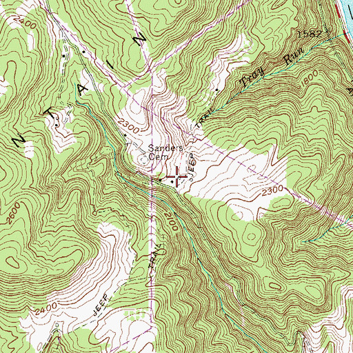 Topographic Map of Saunders School (historical), WV