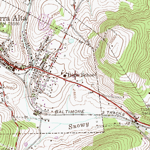 Topographic Map of Terra Alta Post Office, WV
