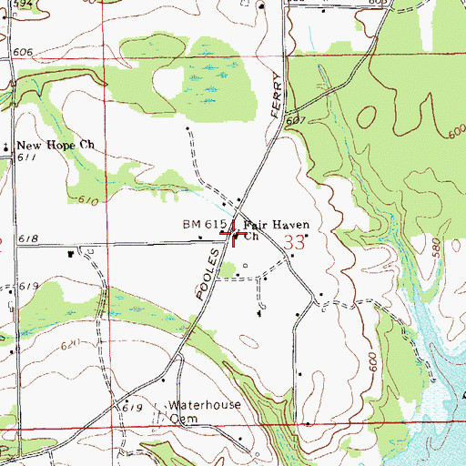 Topographic Map of Fair Haven Baptist Church, AL