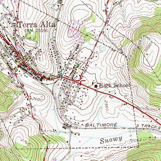 Topographic Map of Trinity United Methodist Church, WV