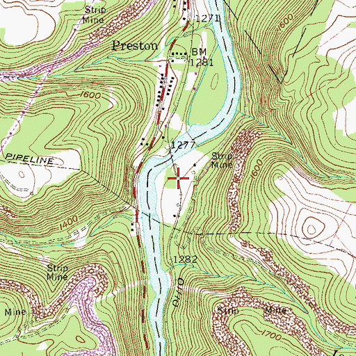 Topographic Map of Trowbridge (historical), WV