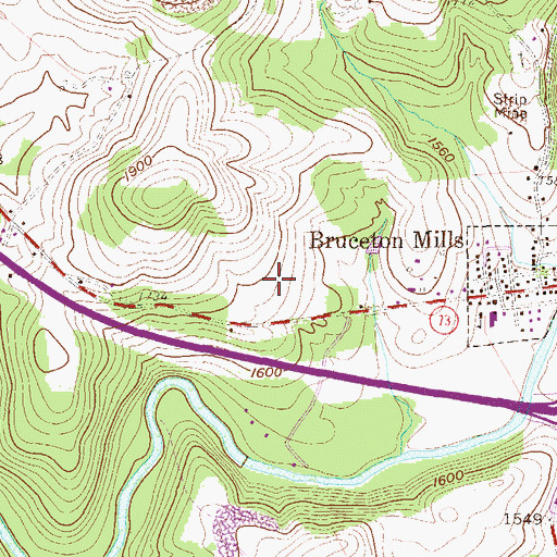 Topographic Map of Ward Thompson Spring, WV