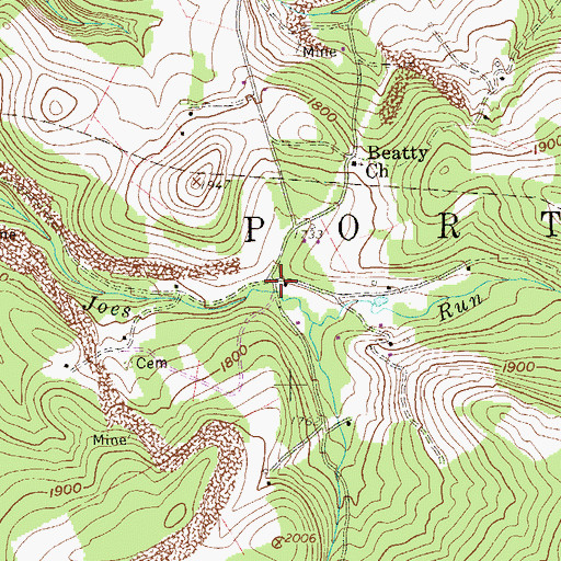 Topographic Map of Whetsell School (historical), WV