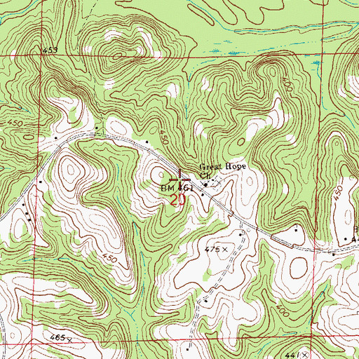 Topographic Map of Great Hope African Methodist Epsicopal Church, AL