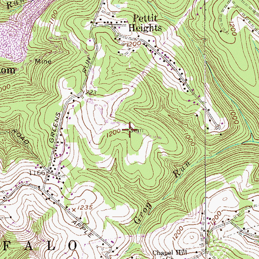 Topographic Map of Wells Cemetery, WV